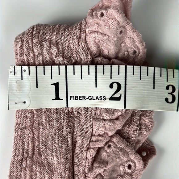 Aeropostale Eyelet Trim V-Neck Rose Pink Floral Ruffle Tank Top Sz: S - Picture 9 of 9